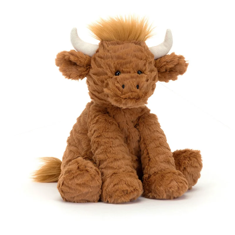 Huggable and charming Jellycat beloved by all ages.Fuddlewuddle Highland Cow By Jellycat