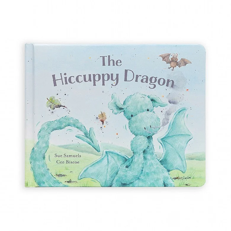 Adorable and plush Jellycat emotional support friendsThe Hiccupy Dragon Book Jellycat