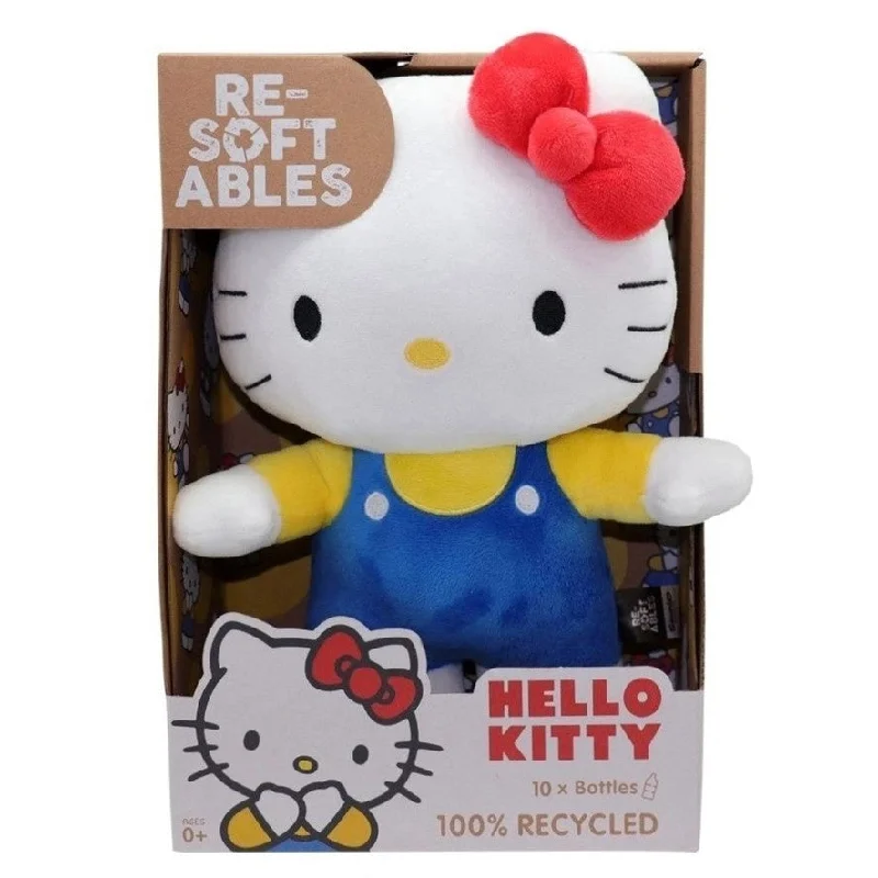 Adorable and charming plush figuresAdorable and charming plush figuresHello Kitty, Blue Overalls - Re-Softables 10" Plush
