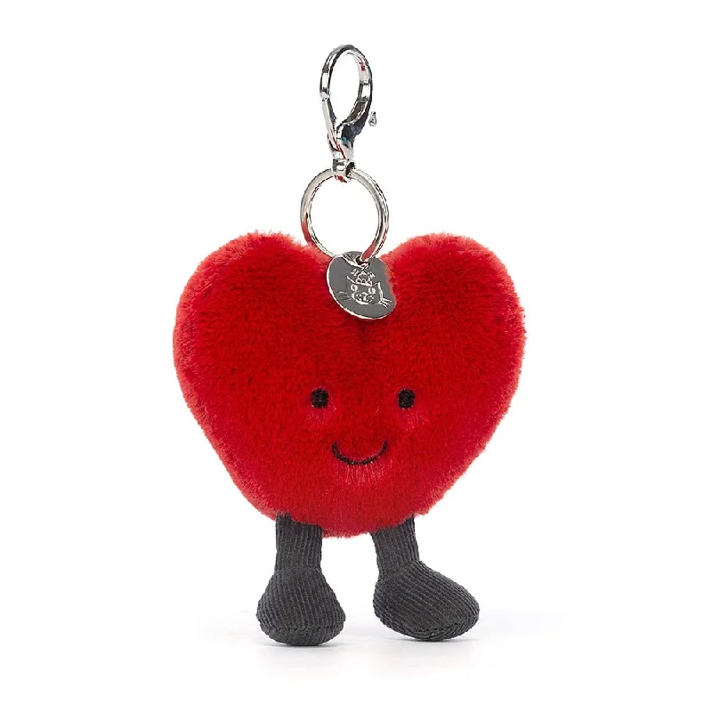 Cuddly and delightful Jellycat naptime buddiesJELLYCAT AMUSEABLE HEART BAG CHARM RED & BLACK 16X9X3 CM