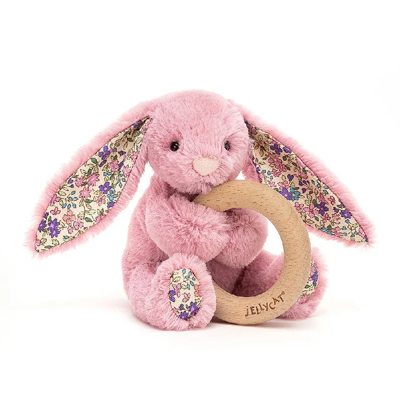 Cuddly and lovely Jellycat animalsJellycat London Blossom Tulip Bunny Wooden Ring Toy (Retired 2022)