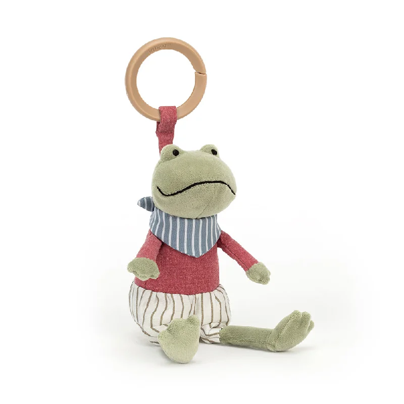 Adorable and snuggly Jellycat toysJellycat London Little Rambler Frog Rattle (Retired Design 2022)