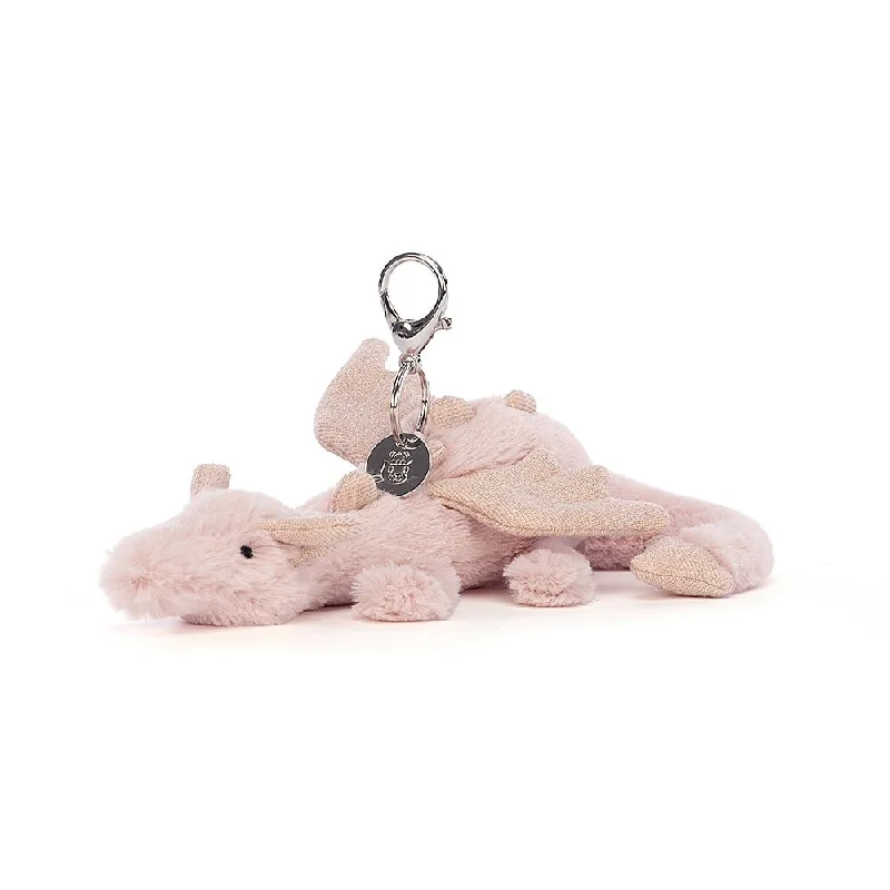 Soft and endearing Jellycat plushiesJELLYCAT ROSE DRAGON BAG CHARM PINK & GLITTER 12X8X22 CM