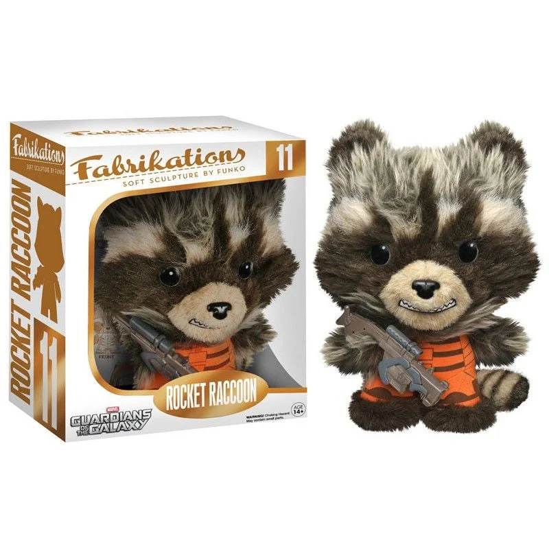 Friendly and approachable plush friendsFriendly and approachable plush friendsFabrikations Soft Sculpture by Funko: Rocket Raccoon