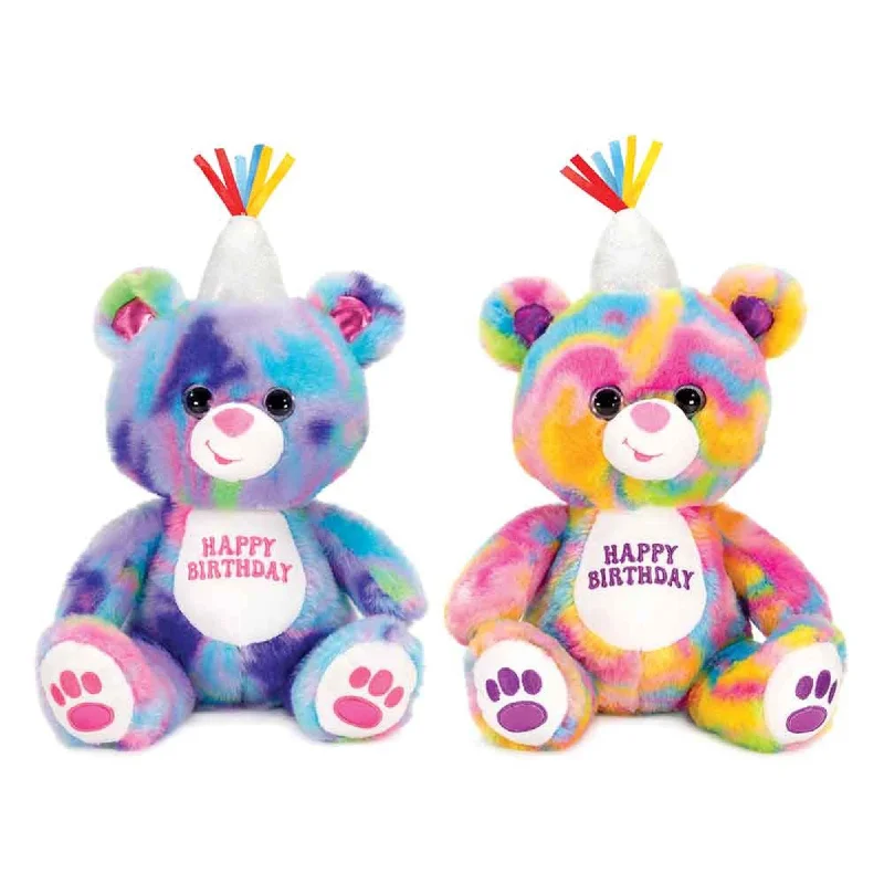 Sweet and innocent stuffed animalsSweet and innocent stuffed animalsPsychedelic "Happy Birthday" Bear Plush, 10 Inches, Assortment, 1 Count