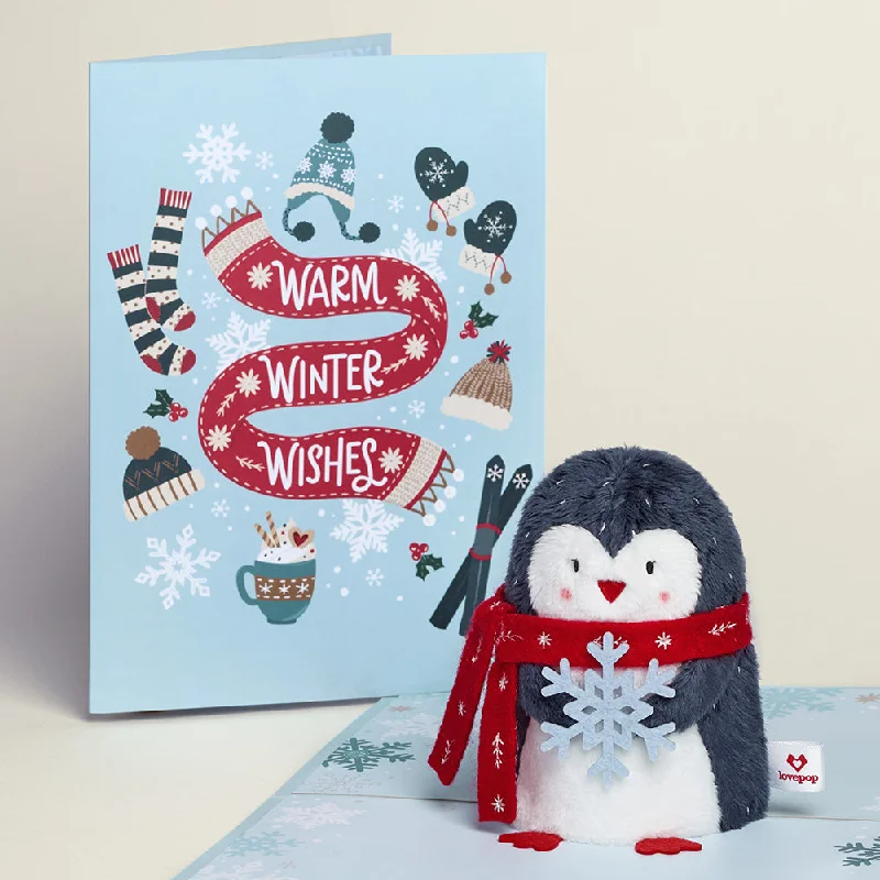 Cuddly and comforting plush charactersCuddly and comforting plush characters'Warm Winter Wishes' Holiday Penguin Plushpop