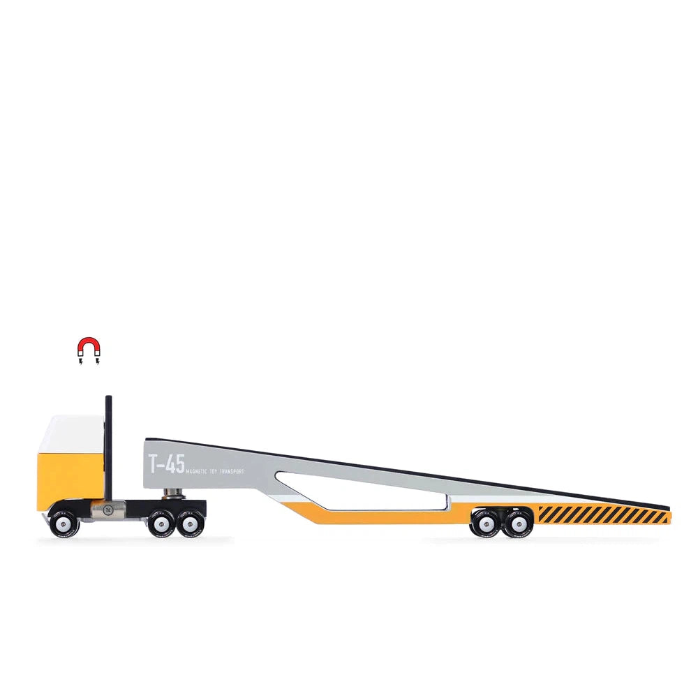 historically inspired wooden toys that teach history                   Candylab magnetic car transporter