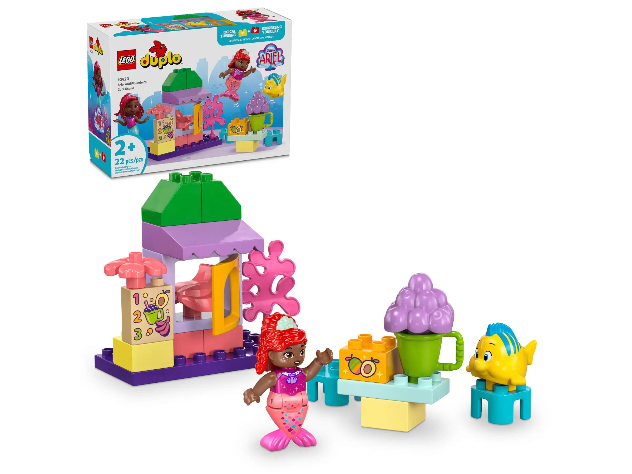 Iconic and recognizable LEGO charactersLEGO DUPLO Disney 10420 Ariel and Flounder's Café Stand