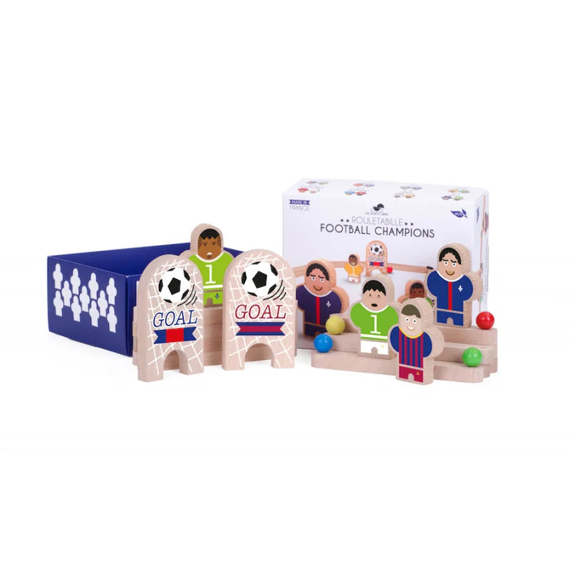 vibrant and colorful wooden toys for toddlers                   Les Jouets Libres Football Champions  - Manchester & Barcelone
