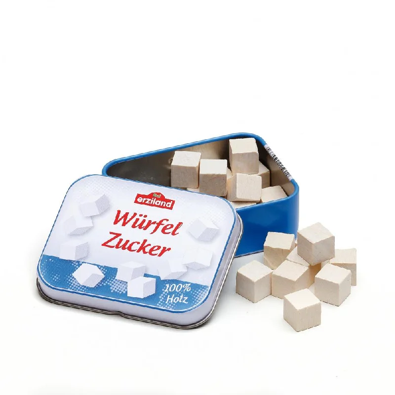 classic wooden toys for kids                Erzi lumps of sugar in a tin