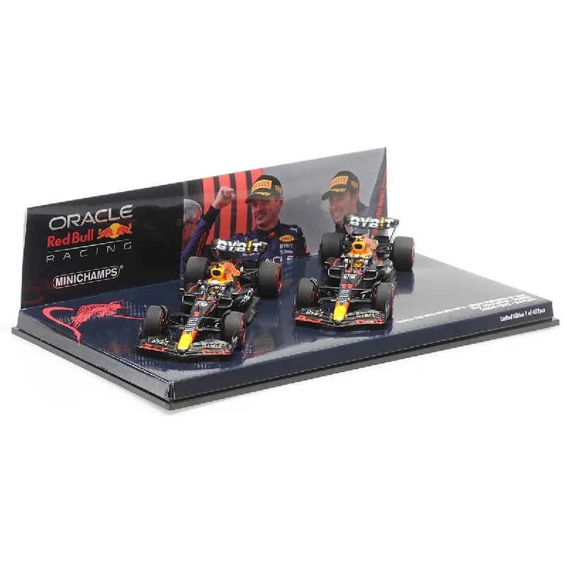 High-quality materials toys 2-CAR SET - ORACLE RED BULL RACING RB18 - 1-2 FINISH VERSTAPPEN/PEREZ - EMILIA ROMANA GP 2022 - 1:43 Scale Resin Model Car