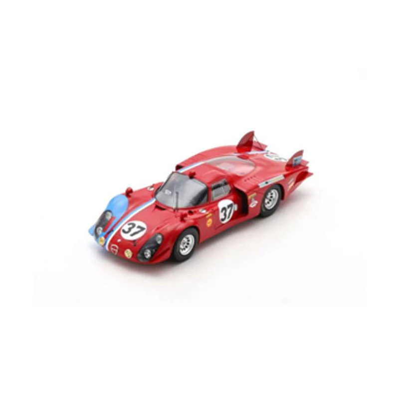 Durable toysAlfa Romeo 33/2 No.37 24H Le Mans 1968 - T. Pilette - R. Slotemaker - 1:18 Scale Resin Model Car