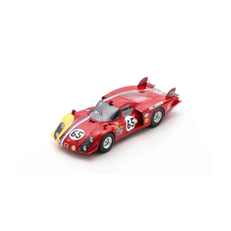 High-quality materials toys Alfa Romeo 33/2 No.65 24H Le Mans 1968 - S. Trosch - K. von Wendt - With Acrylic Cover - 1:18 Scale Resin Model Car