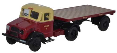 High-quality toy cars Oxford Diecast Bedford OX Flatbed Trailer British Rail - 1:76 Scale
