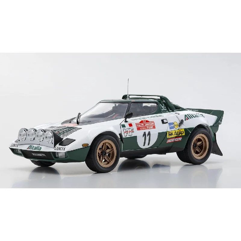 Durable toysLancia Stratos HF 1975 Sanremo Nr. 11 W. Bjorn / T. Hans - 1:18 Scale Diecast Model Car