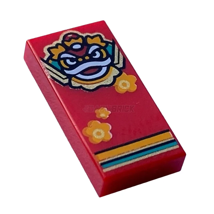 Seamlessly fitting LEGO connectionsLEGO Minifigure Accessory - Gold Lion / Nian Head, Flowers and Stripes [3069pb1064] 6430676