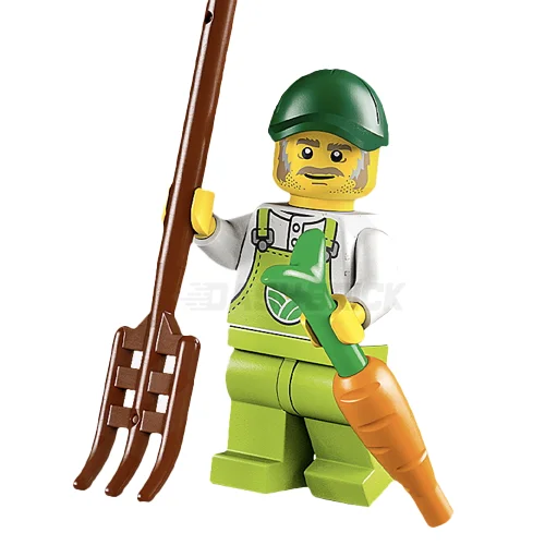 Perfect for both kids and adults LEGOLEGO Minifigure - Farmer Horace, Male, Lime Overalls, Cap, Moustache & Sideburns [CITY]