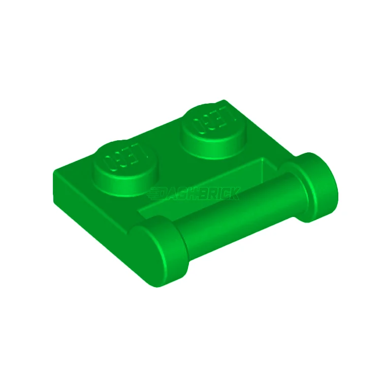 Customizable and personalized LEGO optionsLEGO Plate, Modified 1 x 2, Bar Handle on Side, Closed Ends, Green [48336] 4521931