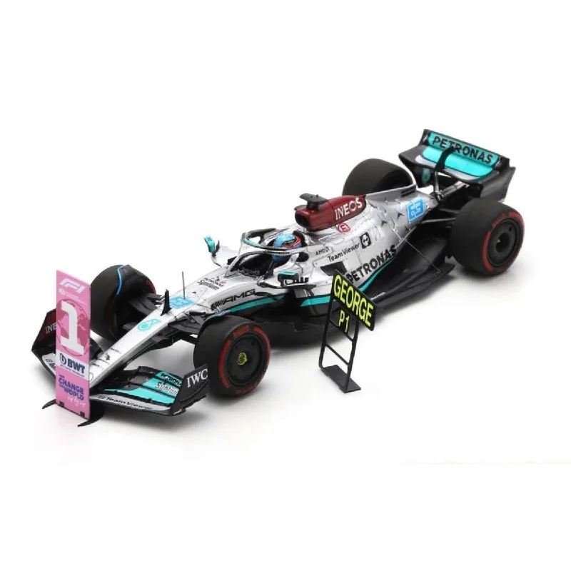Fun toy carsMercedes-AMG Petronas F1 W13 E Performance No.63 Mercedes-AMG Petronas F1 Team - Winner Brazilian GP 2022 - George Russell.  (With pit and number board) - 1:43 Scale Resin Model Car