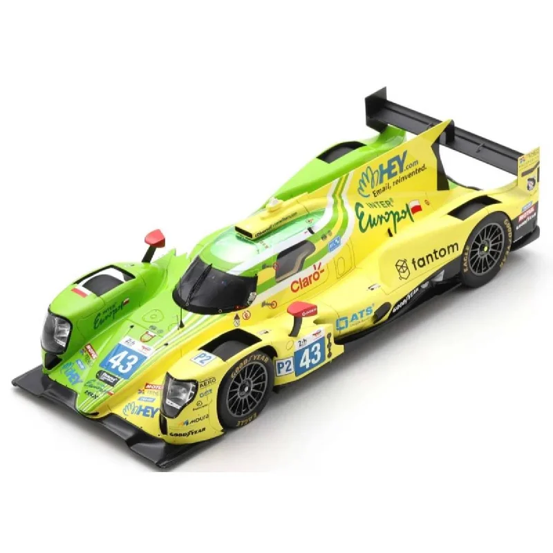 High-quality toy cars Oreca 07 - Gibson No.43 Inter Europol Competition - 24H Le Mans 2022 - D. Heinemeier-Hansson - F. Scherer - P. Fittipaldi.  With Acrylic Cover - 1:18 Scale Resin Model Car