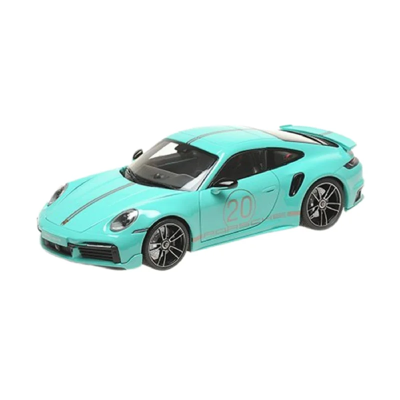 High-quality toy cars Porsche 911 (992) Turbo S Coupe Sports Design 2021 Green - 1:18 Scale Model Car