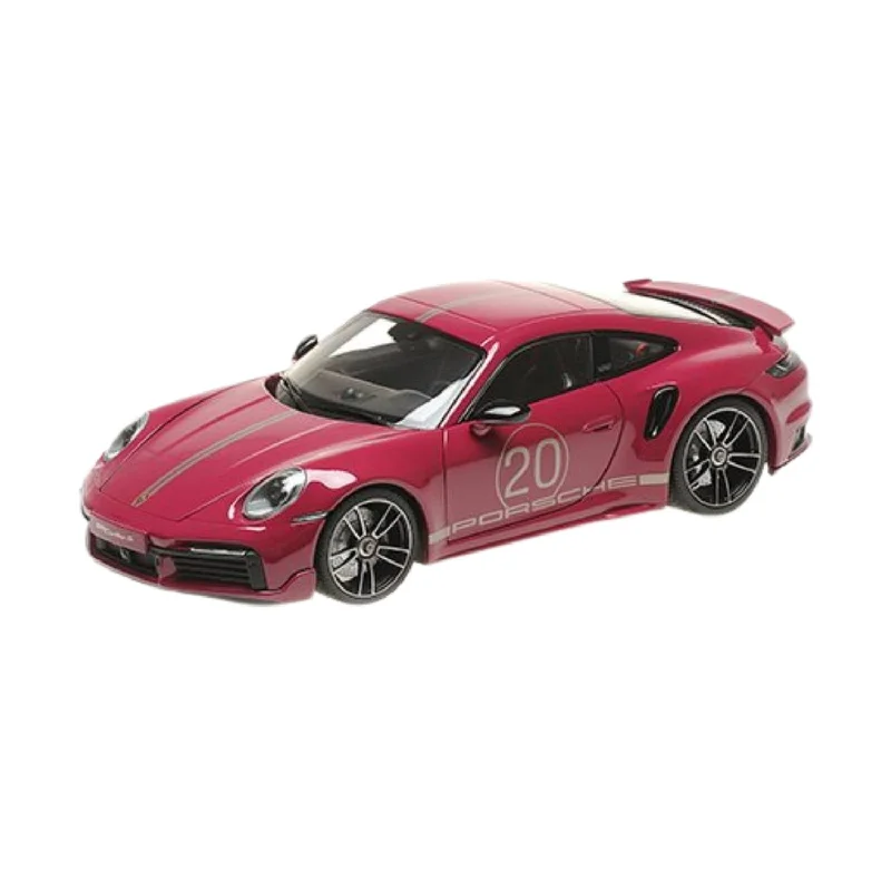 Playful toys Porsche 911 (992) Turbo S Coupe Sports Design 2021 - Red - 1:18 Scale Diecast Model Car