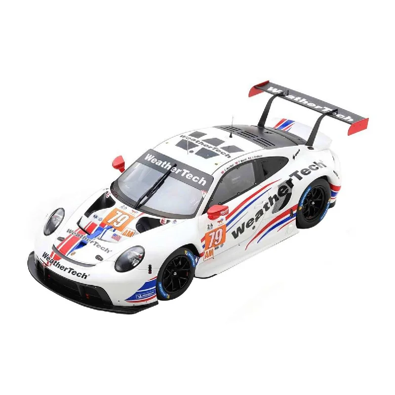 Playful toys Porsche 911 RSR-19 No.79 WeatherTech Racing - 2nd LMGTE Am 24H Le Mans 2022 - C. MacNeil - J. Andlauer - T. Merrill.  With Acrylic Cover - 1:18 Scale Resin Model Car
