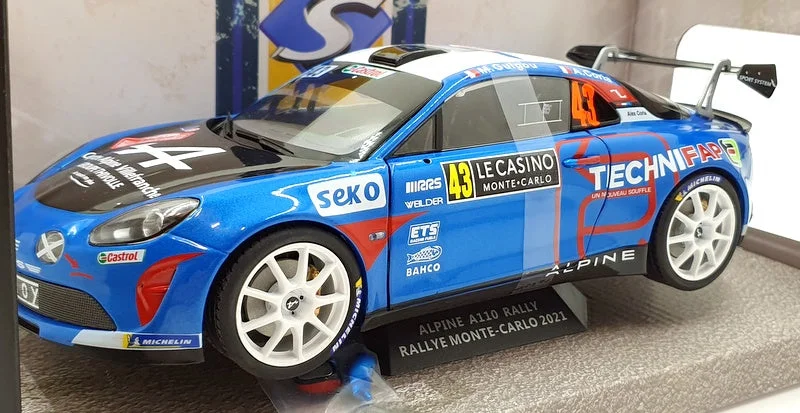 Enthusiastic toysSolido 1/18 Scale Diecast S1801614 - Alpine A110 Rally #43 RMC 2021