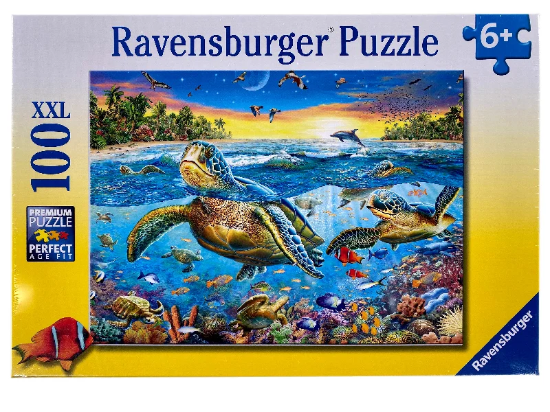 Multi-level puzzles Swim With The Sea Turtles 100 Piece Puzzle